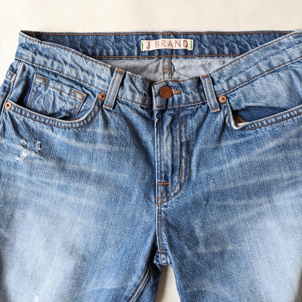 J BRAND Medium Wash Distressed Straight Leg Jeans - Picture 4 of 8